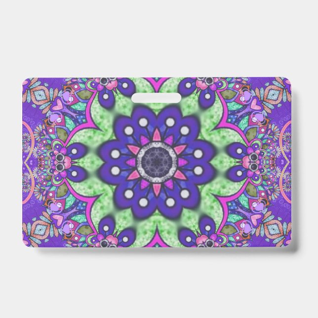 Tarjeta De Identificación Flor de Mandala (Parte frontal)