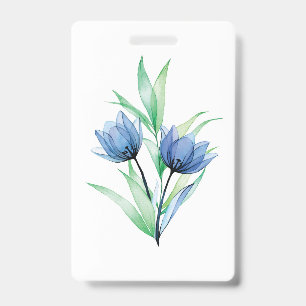 Tarjeta De Identificación Flor de tulipán azul