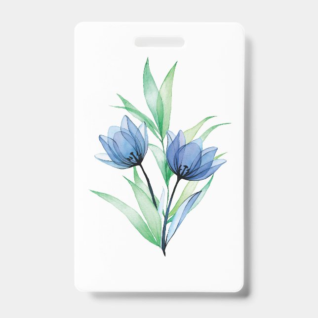 Tarjeta De Identificación Flor de tulipán azul (Parte frontal)