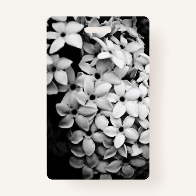Tarjeta De Identificación floraciones negras y blancas (Anverso)