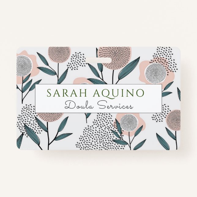 Tarjeta De Identificación Floral Doula Rosa Dusty (Anverso)