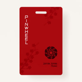 Tarjeta De Identificación Floral roja audaz