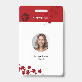 Tarjeta De Identificación Floral roja audaz