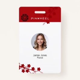 Tarjeta De Identificación Floral roja audaz