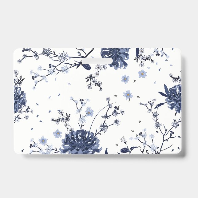 Tarjeta De Identificación Flores azules (Anverso)