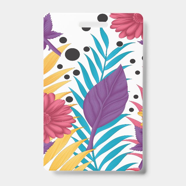 Tarjeta De Identificación Flores cortadas rosadas y moradas con pétalos intr (Parte frontal)