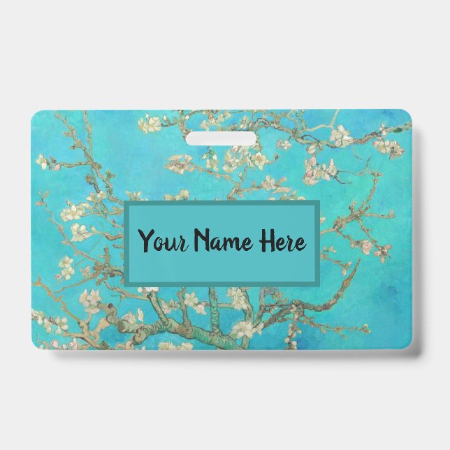 Tarjeta De Identificación Flores de Almendro de Van Gogh (Parte frontal)
