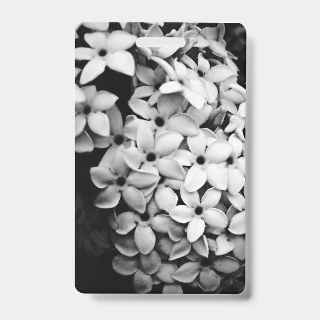 Tarjeta De Identificación flores en blanco y negro (Parte frontal)