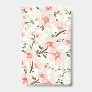 Tarjeta De Identificación Flores rosadas