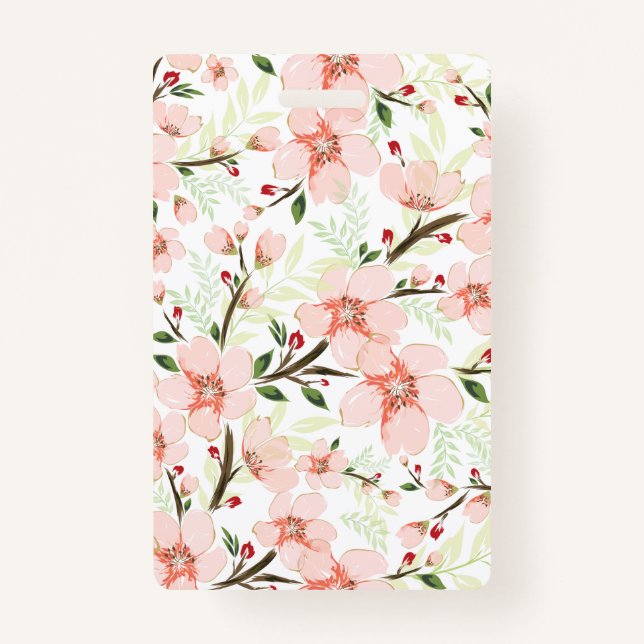 Tarjeta De Identificación Flores rosadas (Anverso)