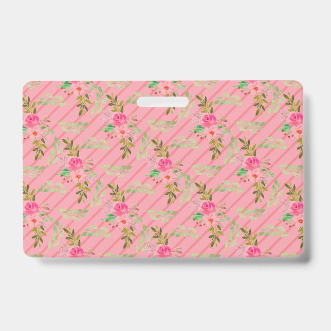 Tarjeta De Identificación Flores Y Sale Insignia Personalizada (Anverso)