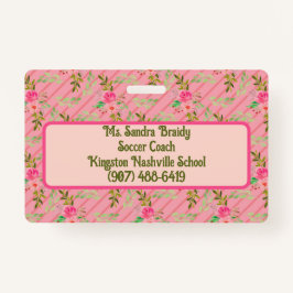 Tarjeta De Identificación Flores Y Sale Insignia Personalizada