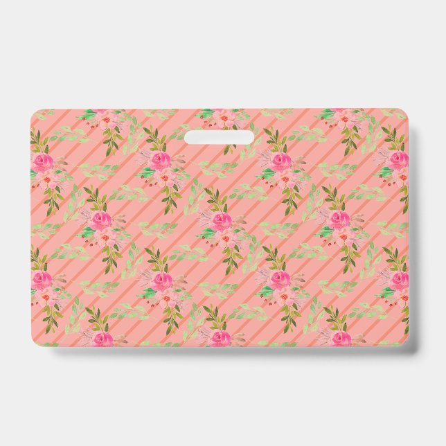 Tarjeta De Identificación Flores Y Sale Insignia Personalizada (Anverso)