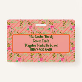 Tarjeta De Identificación Flores Y Sale Insignia Personalizada