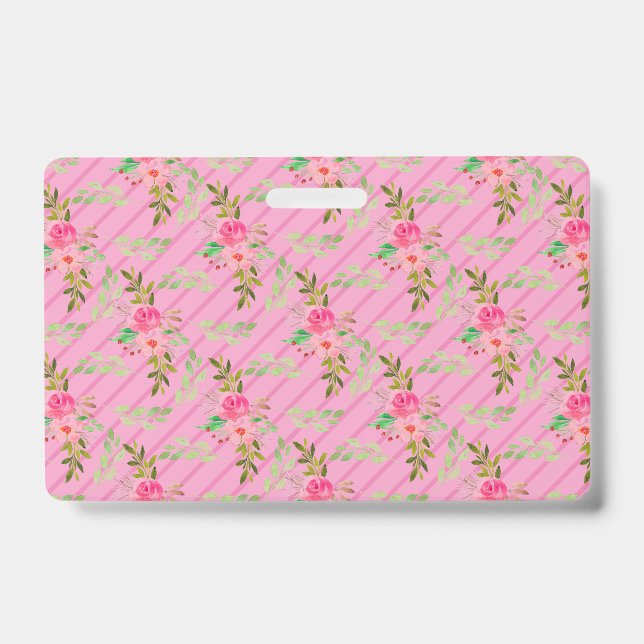 Tarjeta De Identificación Flores Y Sale Insignia Personalizada (Anverso)