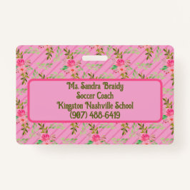 Tarjeta De Identificación Flores Y Sale Insignia Personalizada