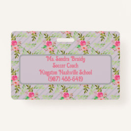 Tarjeta De Identificación Flores Y Sale Insignia Personalizada