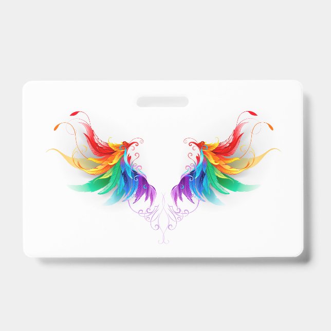 Tarjeta De Identificación Fluffy Rainbow Wings (Parte frontal)