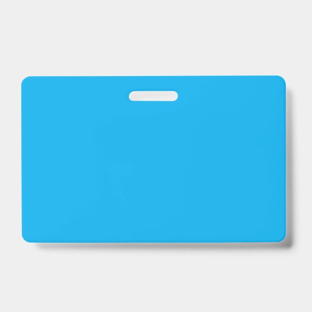Tarjeta De Identificación Fondo azul cian sólido | Estilo minimalista de ver (Parte frontal)