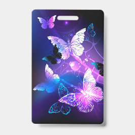 Tarjeta De Identificación Fondo con Mariposas Nocturnas