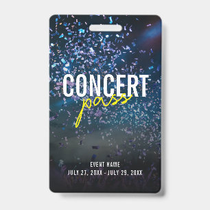 Tarjeta De Identificación Fondo de foto de evento de pase de concierto ID Ba