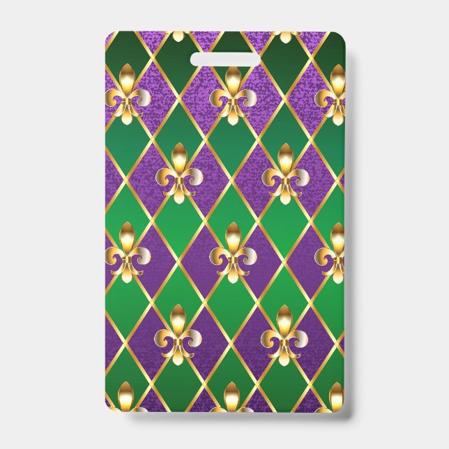 Tarjeta De Identificación Fondo de joyería Mardi Gras (Parte frontal)