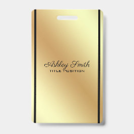 Tarjeta De Identificación Fondo dorado con franja negra