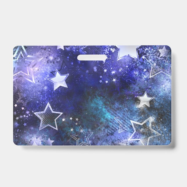 Tarjeta De Identificación Fondo espacial con estrellas (Parte frontal)