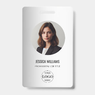 Tarjeta De Identificación Fondo gris difuminado Logo personalizado de negoci