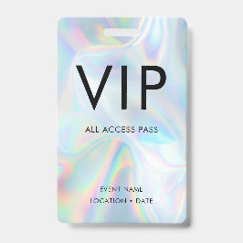 Tarjeta De Identificación Fondo holográfico VIP Fuente simple