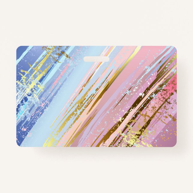 Tarjeta De Identificación Fondo rosa texturizado (Anverso)