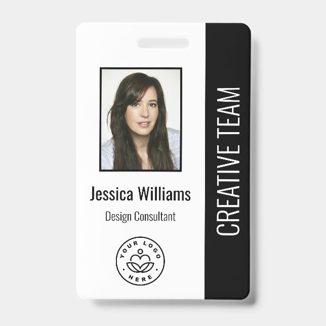 Tarjeta De Identificación Foto azul de la placa de identificación básica de  (Parte frontal)