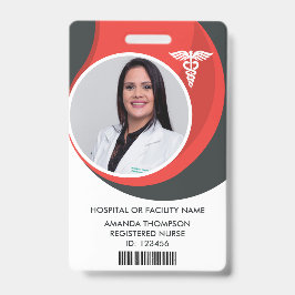 Tarjeta De Identificación Foto carné de enfermera registrada de diseño moder