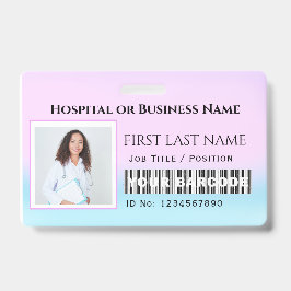 Tarjeta De Identificación Foto Código de Barras Enfermera Doctor Cuidado de 