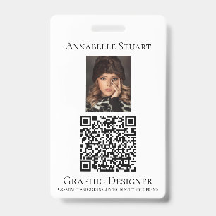 Tarjeta De Identificación Foto Código QR Empresa de negocios Grande