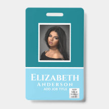 Foto Colorida de Empleado Nombre Código QR de Barr