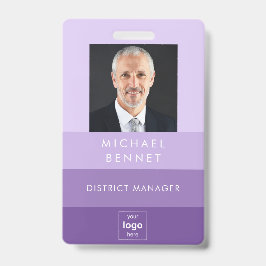 Tarjeta De Identificación Foto comercial púrpura moderna ID