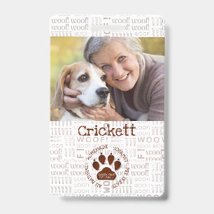 Tarjeta De Identificación Foto comercial y nombre con Brown Paw