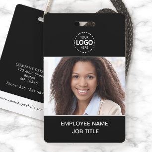 Tarjeta De Identificación Foto de carné de identidad y carga de logotipo del