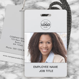 Tarjeta De Identificación Foto de carné de identidad y carga de logotipo Emp