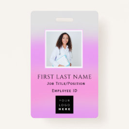 Tarjeta De Identificación Foto de código de barras Enfermera de Médica de At