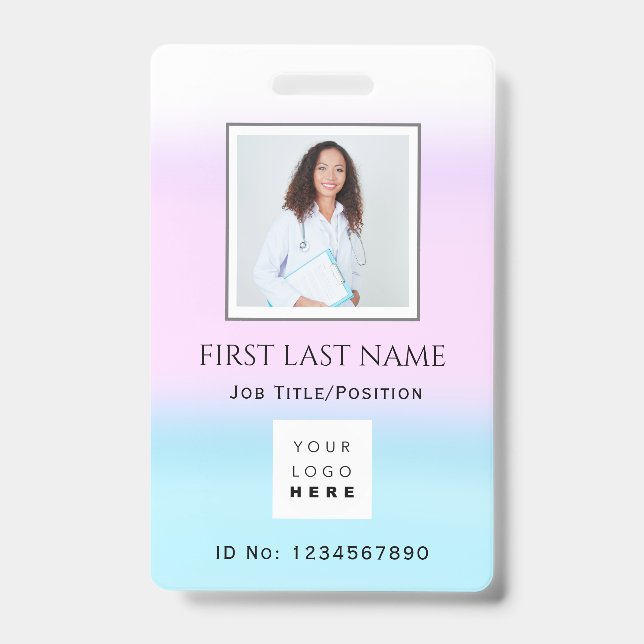 Tarjeta De Identificación Foto de código de barras Enfermero quirúrgico Médi (Front)