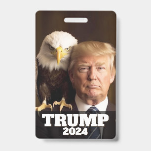 Tarjeta De Identificación Foto de Donald Trump 2024 - águila calva en el hom