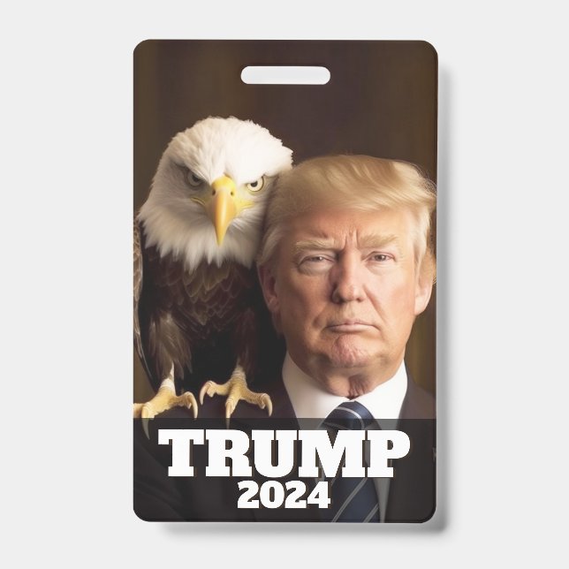 Tarjeta De Identificación Foto de Donald Trump 2024 - águila calva en el hom (Parte frontal)