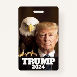 Tarjeta De Identificación Foto de Donald Trump 2024 - águila calva en el hom