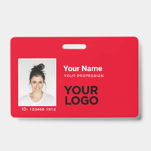 Tarjeta De Identificación Foto de empleado con barra o código QR de identifi
