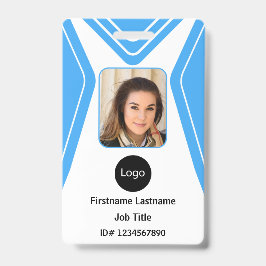 Tarjeta De Identificación Foto de empleado de empresa azul personalizada, lo