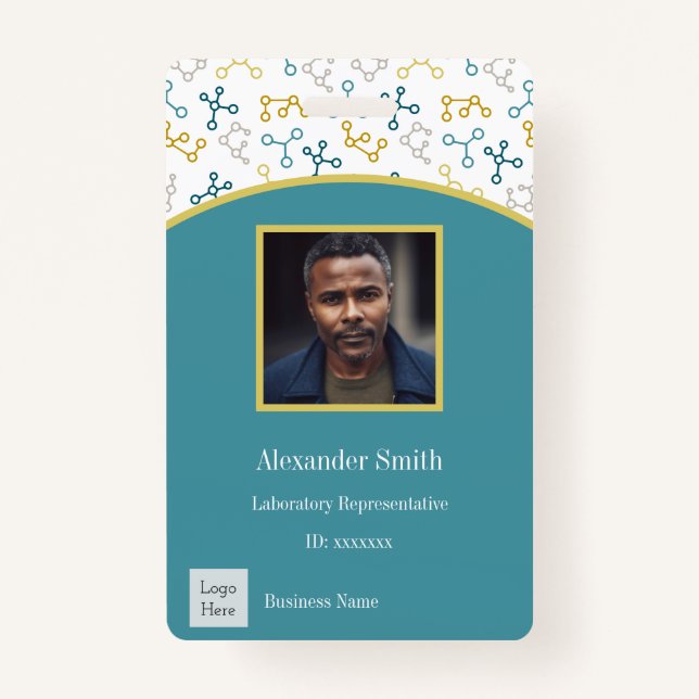 Tarjeta De Identificación Foto de empleado de empresa de ciencia moderna (Anverso)