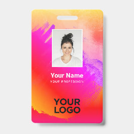 Tarjeta De Identificación Foto de empleado de Rainbow Paint, código de barra