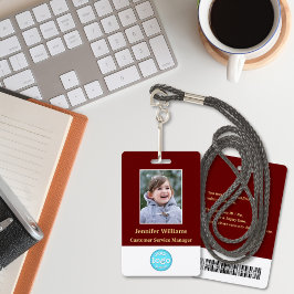 Tarjeta De Identificación Foto de empleado del personal personalizado Logoti